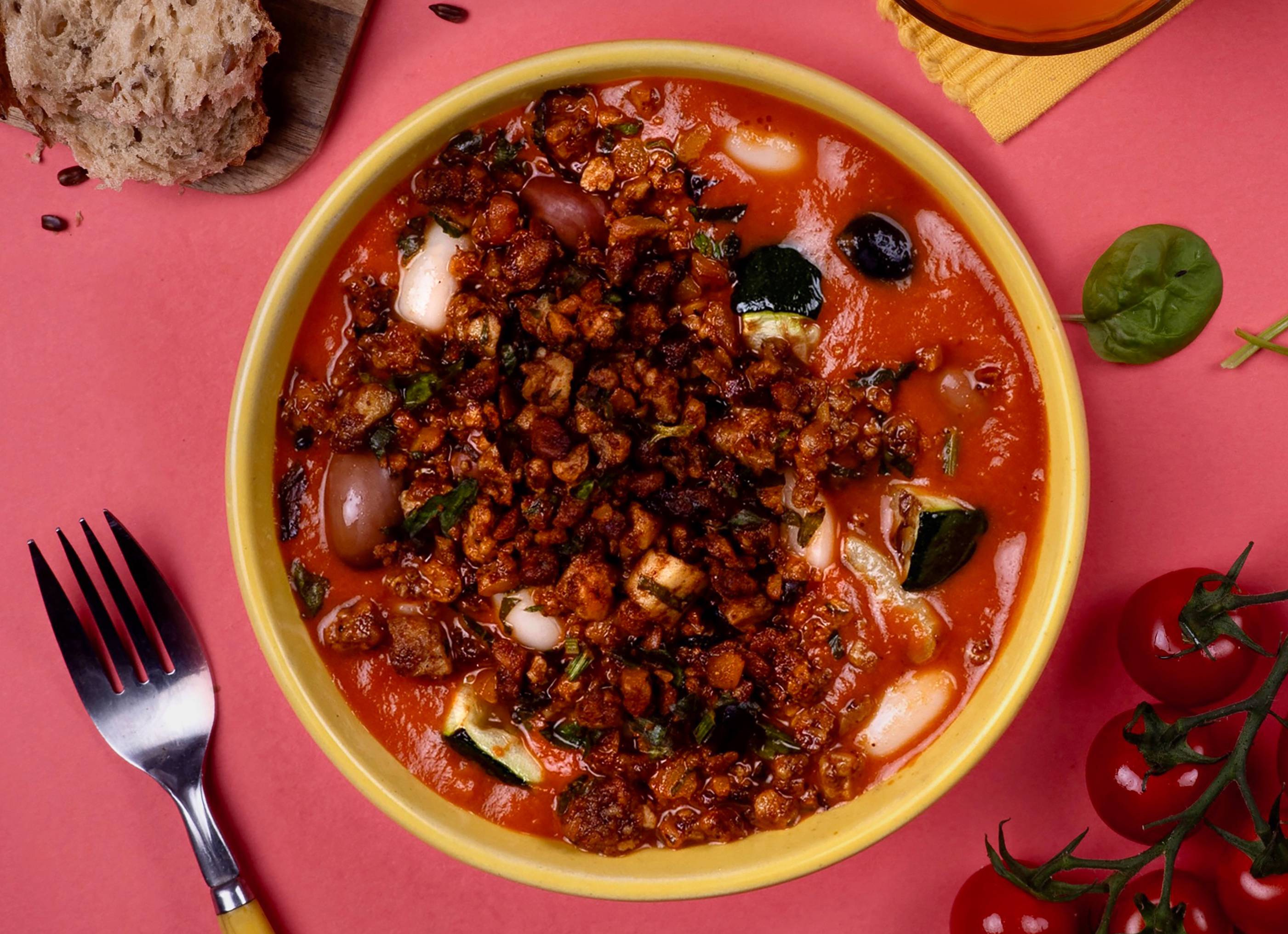 'Chorizo' Tomato Bean Bake