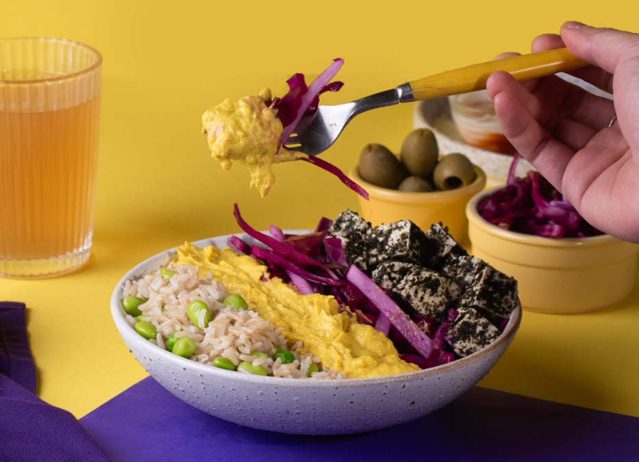 High-protein plant-based meal